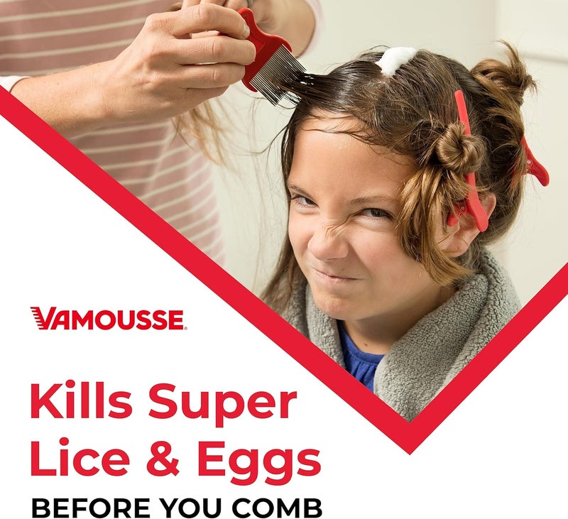 Vamousse Lice Emergency Kit, Includes Lice Treatment Mousse (6 Oz), Daily Lice Shampoo (4 Oz) & Steel Lice Comb for Kids & Adults, Ideal for Daily Use - Image 2